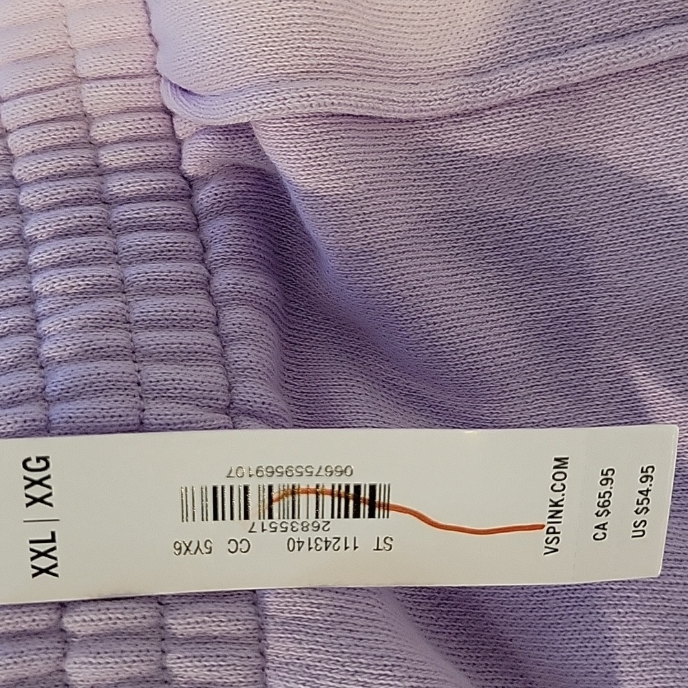 Victoria's Secret Elastic Waist Drawstring Wide Leg Sweatpants Lilac XXL NWT - Picture 7 of 10